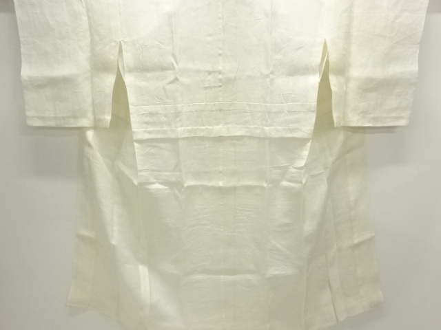 アンティーク　本麻透かし織　花模様長襦袢